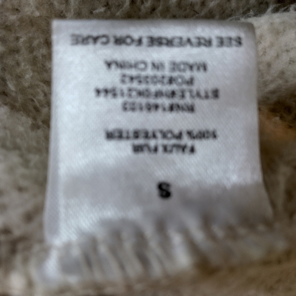 Hippie Rose 1/4 Zip Fleece Pullover Top Small Pockets Drawstring Faux Fur - Picture 6 of 6